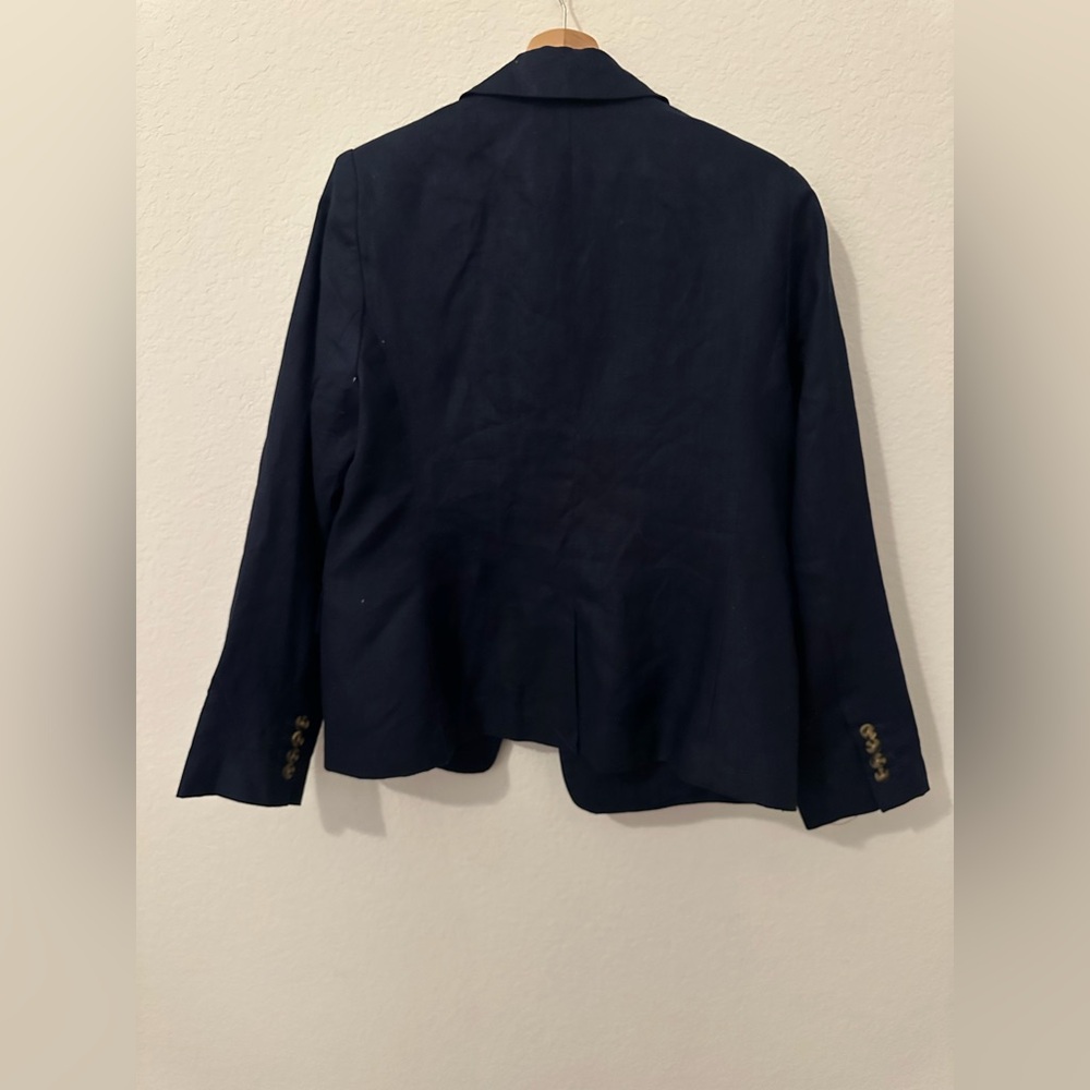 NWT - Quince Structured Navy Linen M Women’s Navy Blazer - Picture 6 of 8